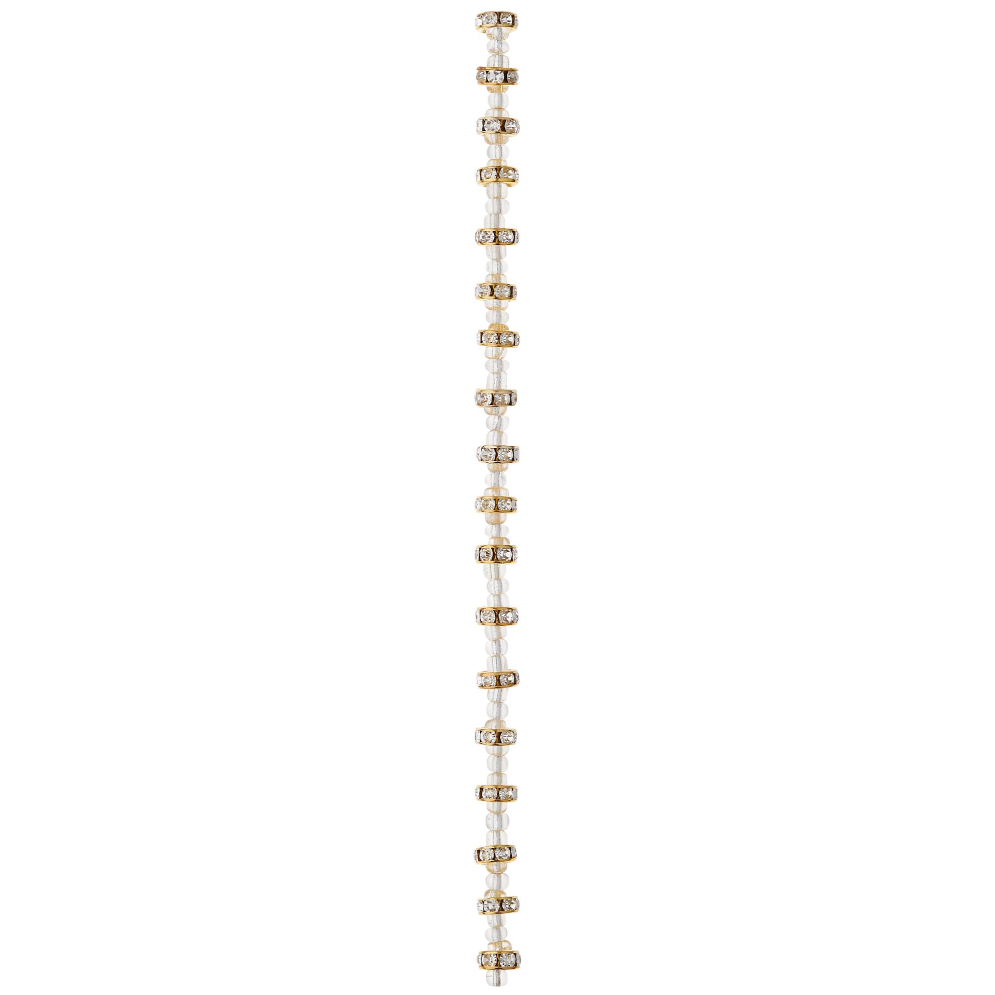 Gold Studded Rhinestone Beads, 8mm by Bead Landing™